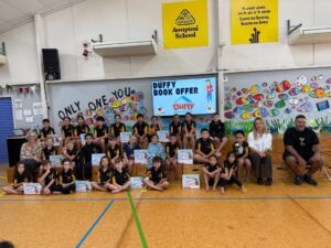 Author Tony Laulu & Lynn from Rotary Club of Gisborne Funding Partner of Awapuni School
