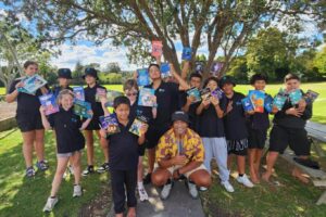 Musician Kenape Saupese at Raurimu Ave School - Funding Partner The Estate of Selwyn Dennis Hales Charitable Trust