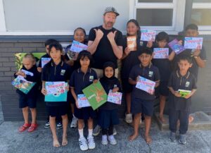 Author/Comedian Sam Smith at Waikowhai School - Funding Partner: Mainfreight Air and Ocean Auckland Airfreight